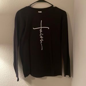 Black faith T-shirt Gilden premium medium 100% cotton